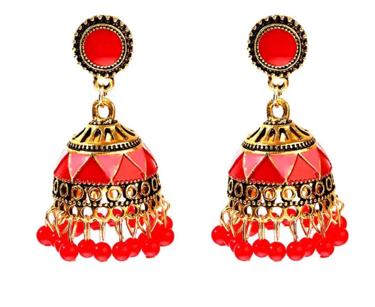 Hawa Earrings (Red & Pink)