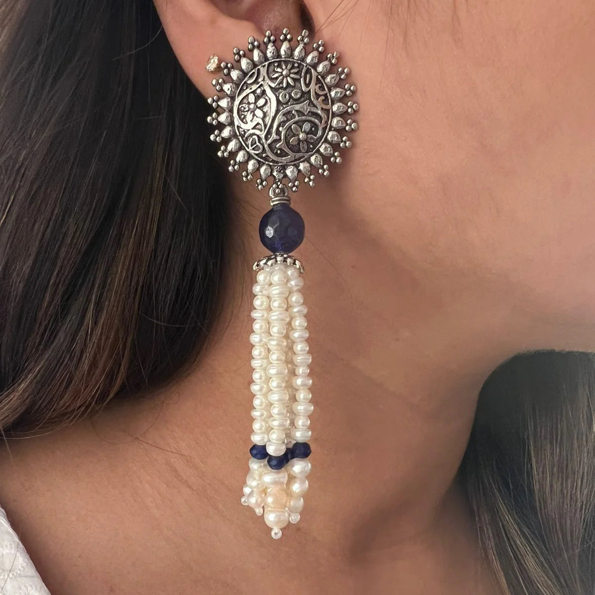 Sadaf Earrings (Blue)