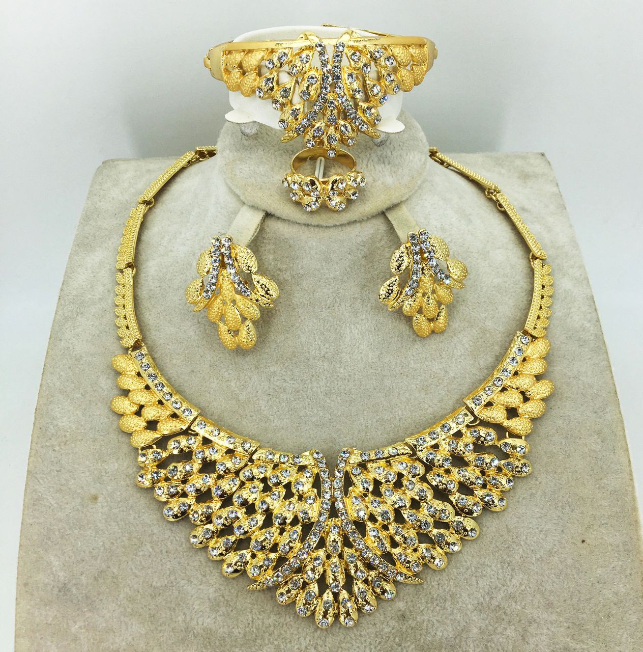 Royal Gold Crystal Bridal Jewelry Set